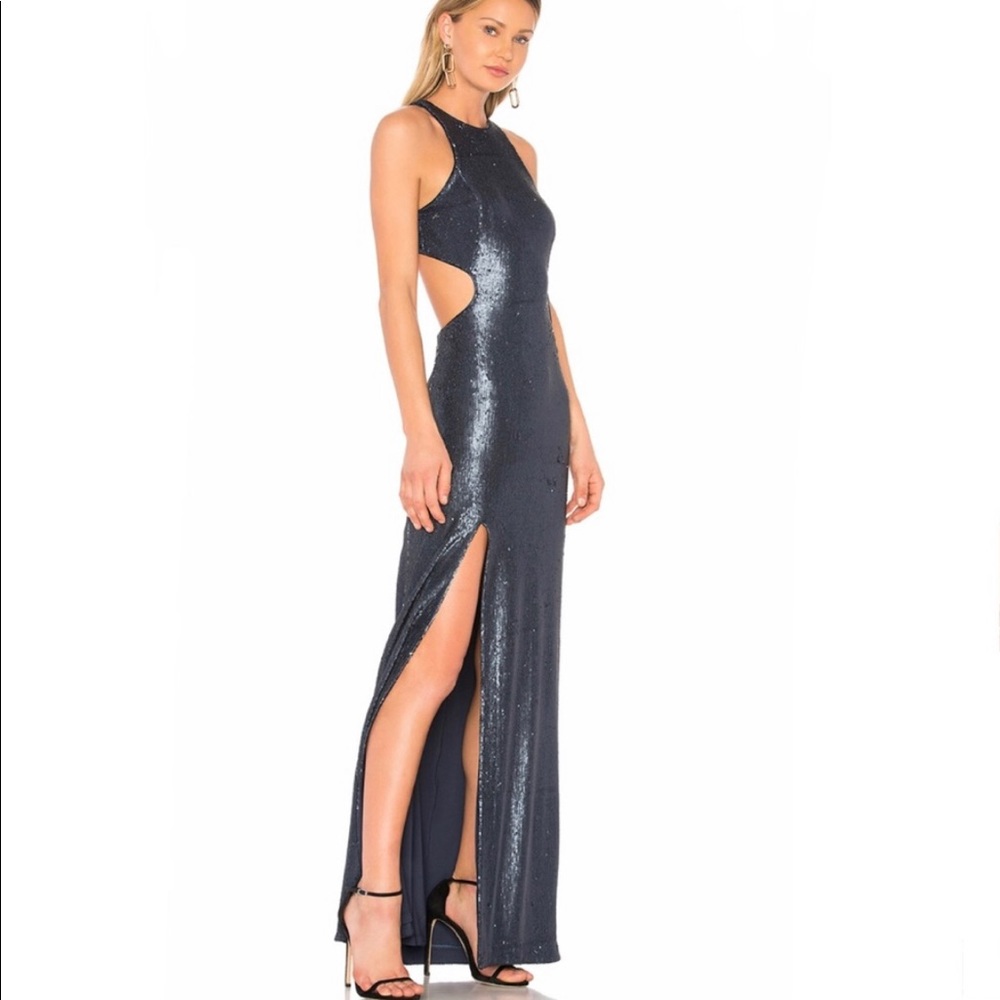 Halston Heritage cutout sequin column gown